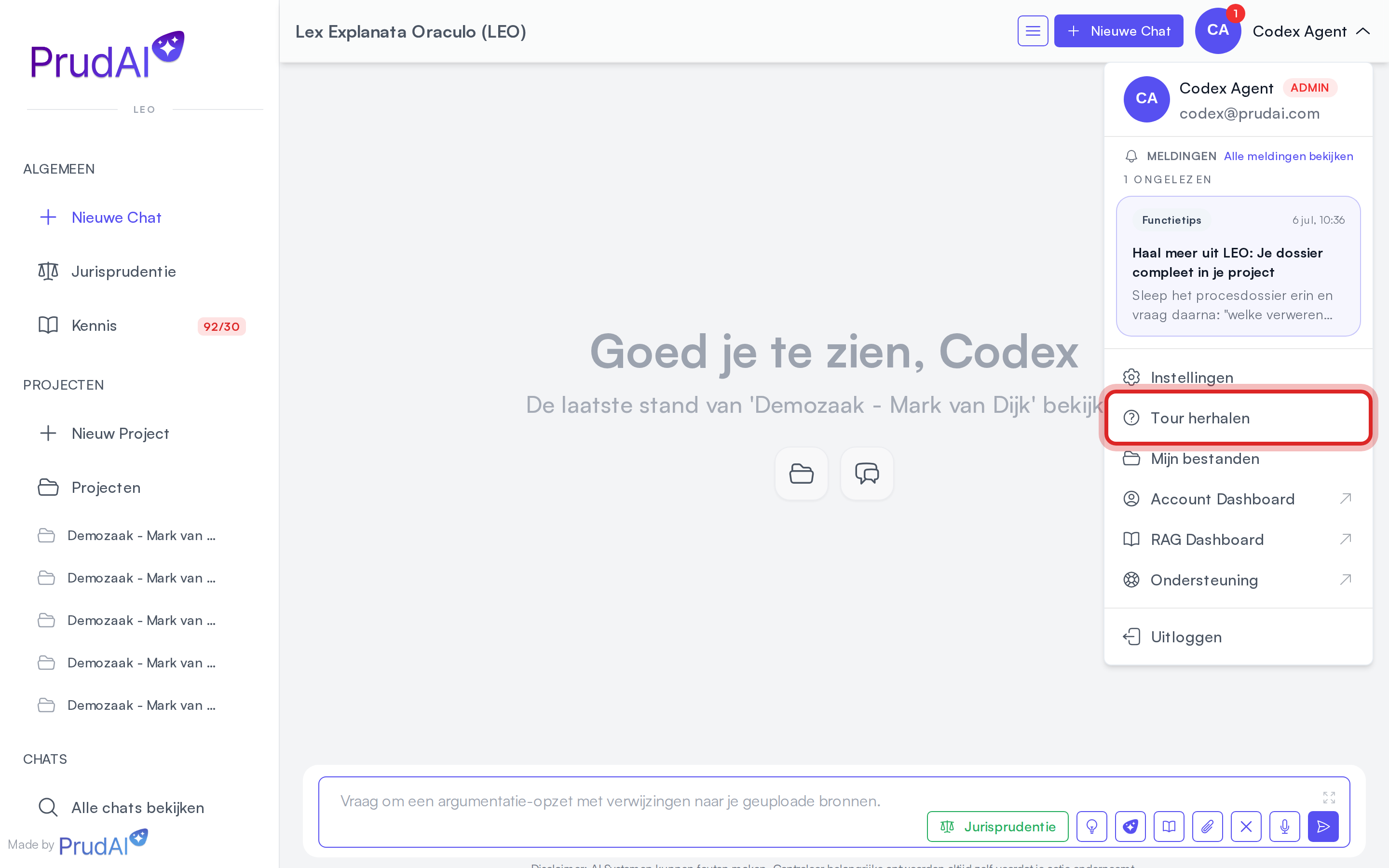 De afgeronde onboarding-tour met een overzicht van de belangrijkste onderdelen